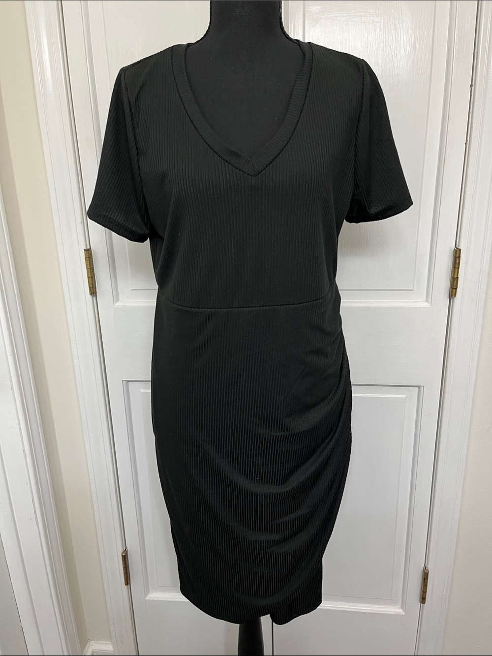 Pulse Black Ribbed Knit Dress